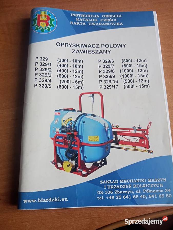 Opryskiwacz Biardzki 400l 12m