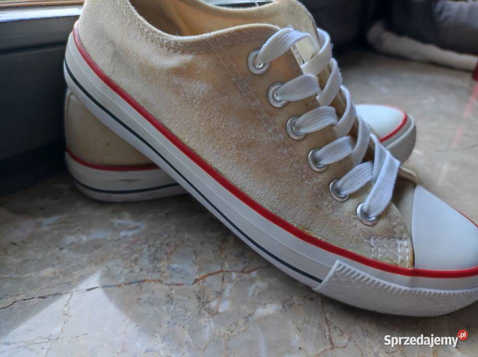 płaskie niskie białe trampki tenisówki lniane Kielce