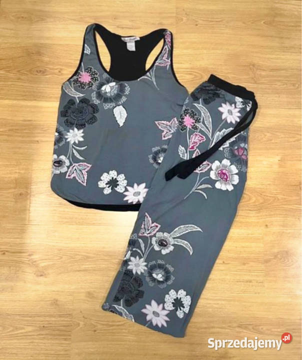 Komplet piżamowy Grey Floral w kwiaty komplet Łódź