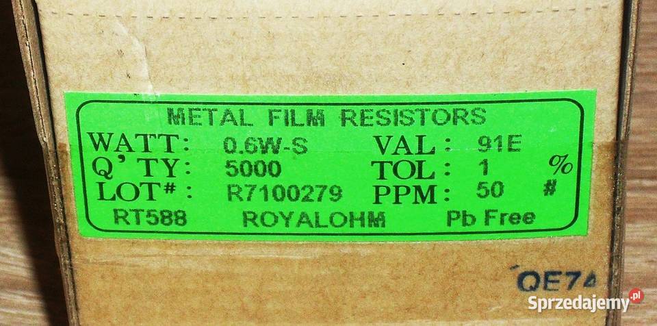 Rezystor opornik metalizowany 91 omów 06 W 1