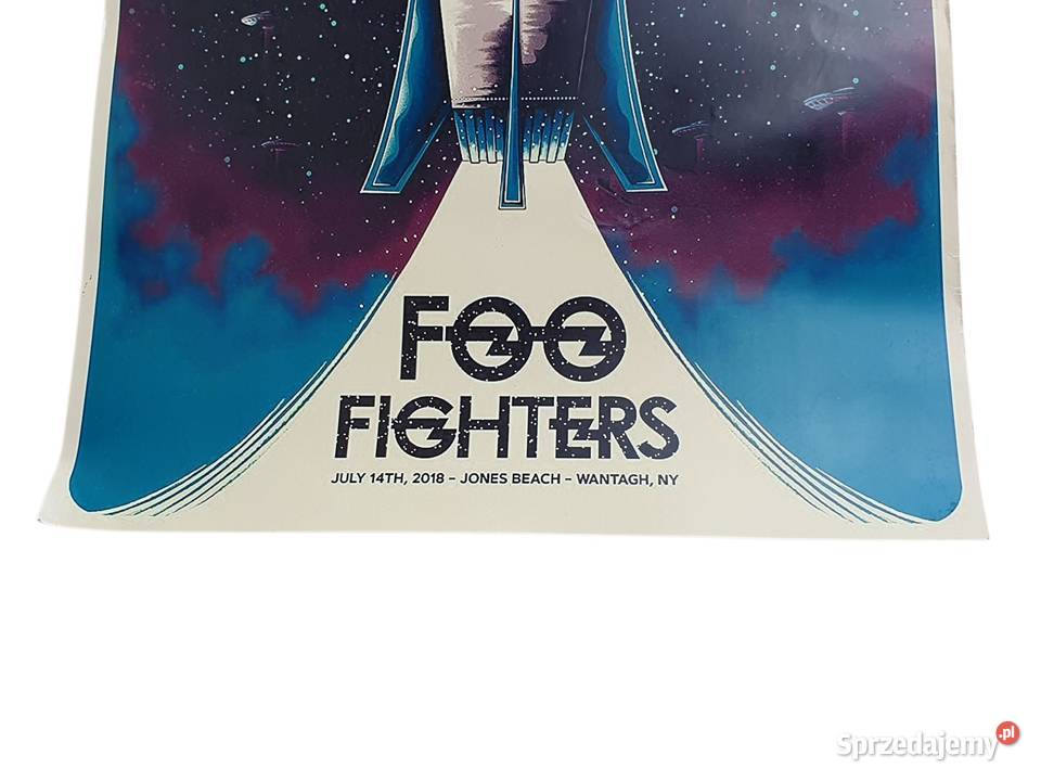 Stary plakat koncertowy Foo Fighters 2018 Jones Cieszyn