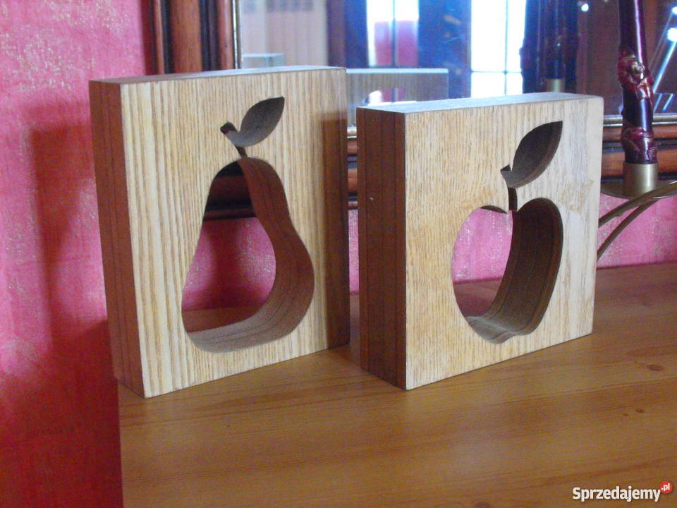 Drewniane ozdoby kuchenne Jabłko Gruszka Wągrowiec