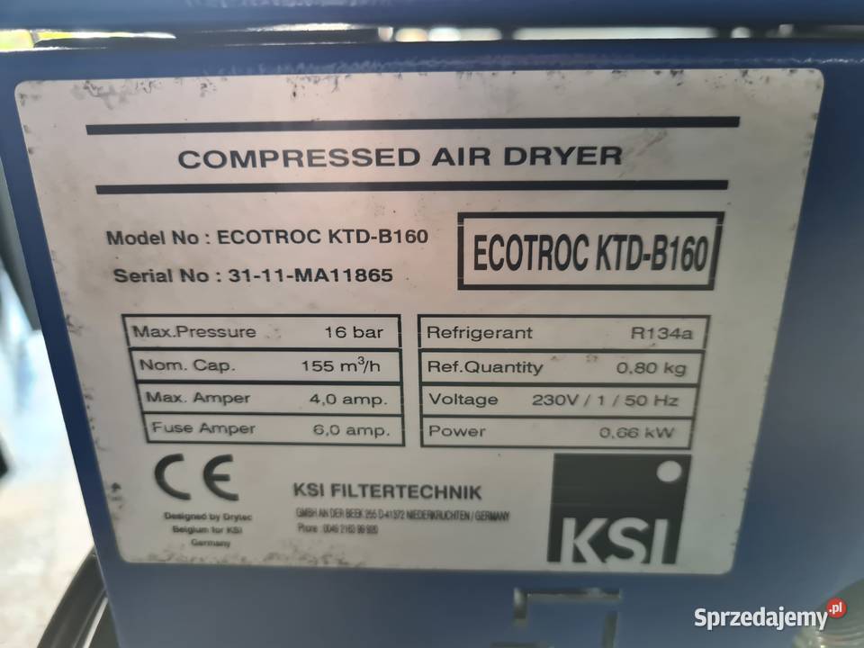 Osuszacz ziębniczy ECOTROC 26m3min sprzedam