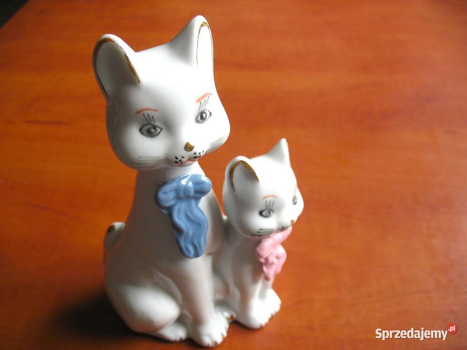 Kot mały i duży porcelana 18 x 10 x 7 Siedlce sprzedam
