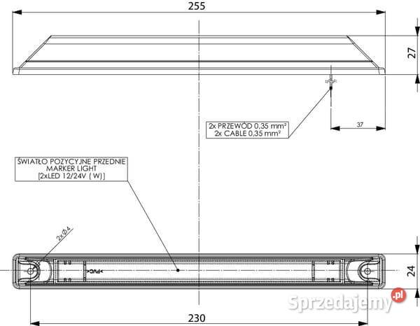 Lampa obrysowa LED przednia 1224V LA35059 małopolskie Kamionna
