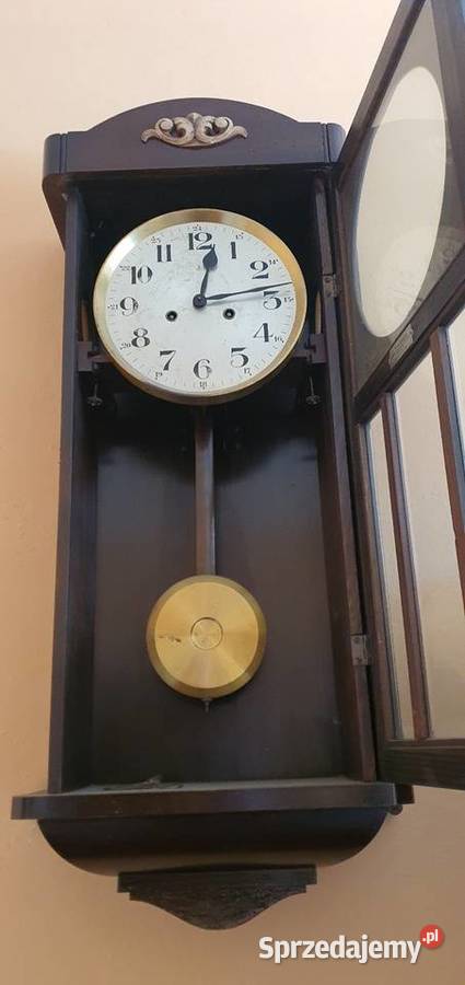 Zegar ścienny Gustaw Beckers drewno Zegary Wrocław sprzedam