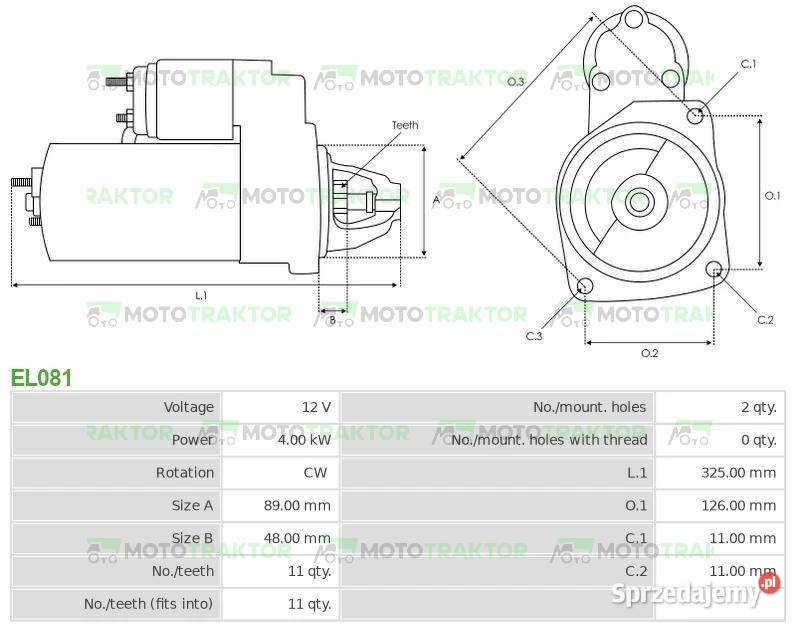 Rozrusznik John Deere 6520 6600 6610 6620 6800 Dobrzejewice