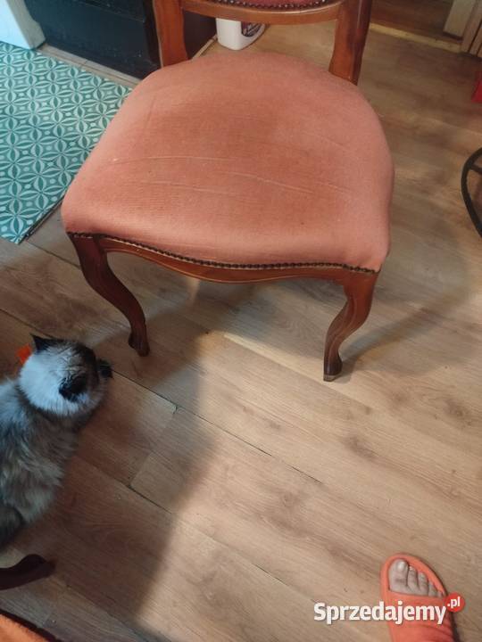 Krzesła drewniane antyki barokowe 6 sztuk Krzesła Gliwice