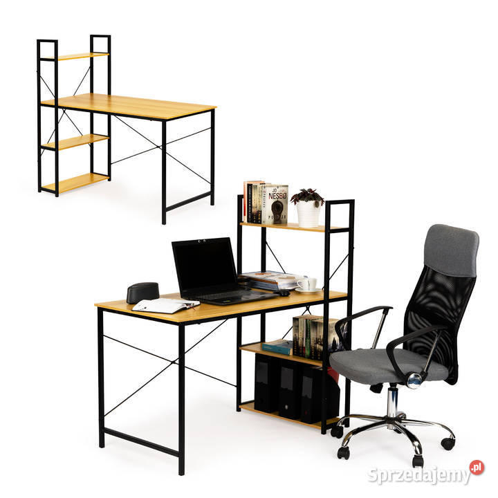 Biurko komputerowe drewniane regał z półkami opolskie Smogorzów