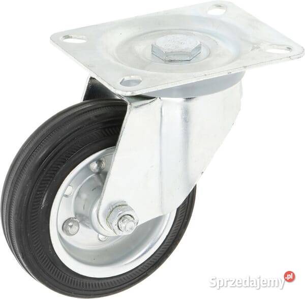 Koło skrętne gumowe 100x30 mm podstawa montażowa Kamionna