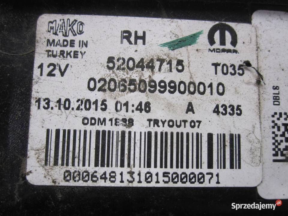 FIAT DOBLO II LIFT 16r lampa prawa tył 52044715 Kielce