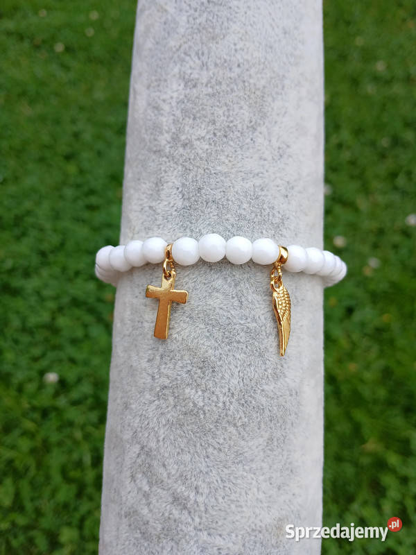 Bransoletka damska z Agatu białego fasetowanego świętokrzyskie Kielce