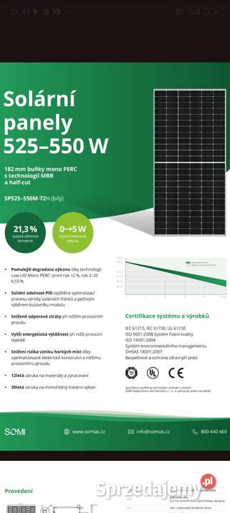 SOMI 550W srebrna rama Gwarancja jakości Premium mazowieckie Warszawa