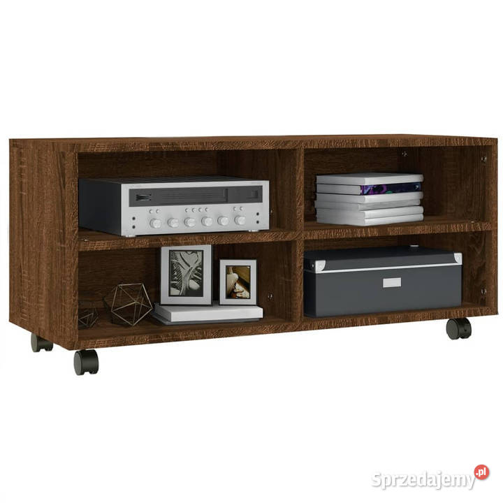 Szafka pod TV na kółkach brązowy dąb 90x35x35 Warszawa