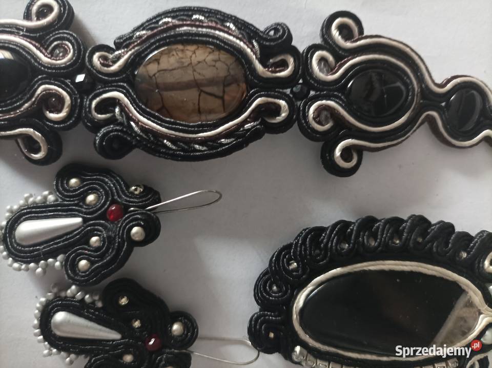 Komplet czarny sutasz kamienie Częstochowa