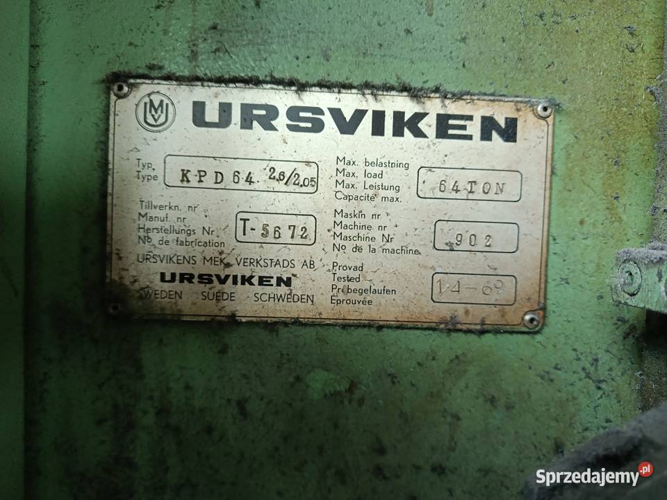 Prasa krawędziowa URSVIKEN KPD64 sprzedam