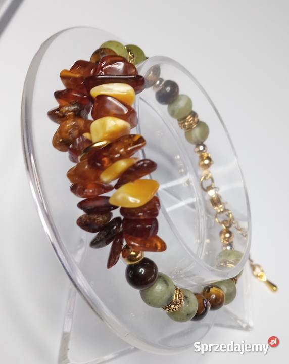 Bransoletka z naturalnego bursztynu