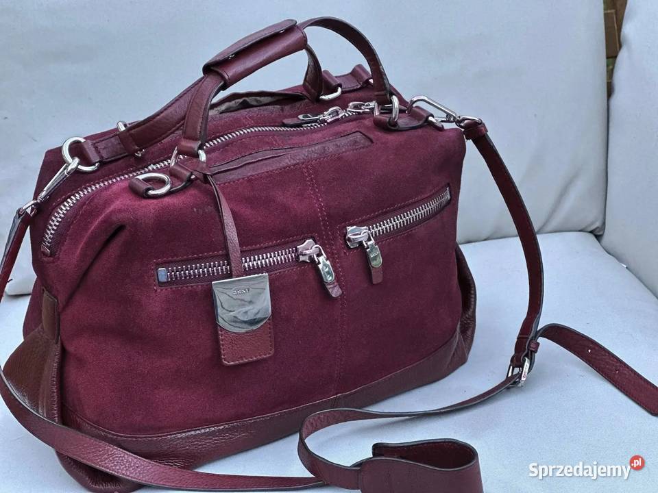 Torba DKNY głęboki wiśniowybordowy kolor