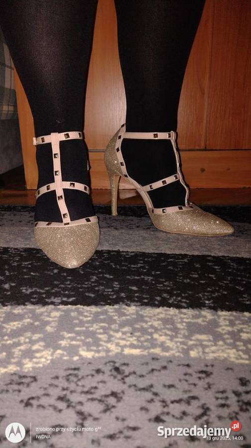 Piękne wysokie złote szpilki Primark 43 wielkopolskie Ostrów Wielkopolski