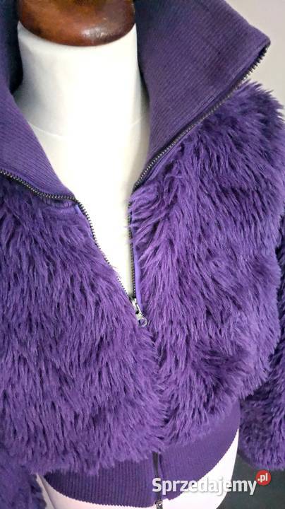 Futerko sztuczne bomberka fioletowe jesień zima Łódź sprzedam