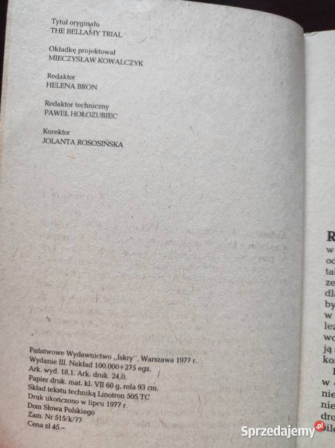 Frances Noyes Hart Sprawa Bellamyego 1977 The miękka sprzedam