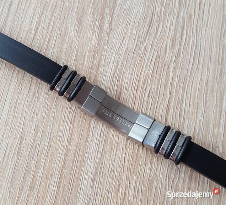 132 Nowa bransoletka męska czarno srebrna zachodniopomorskie Szczecin sprzedam