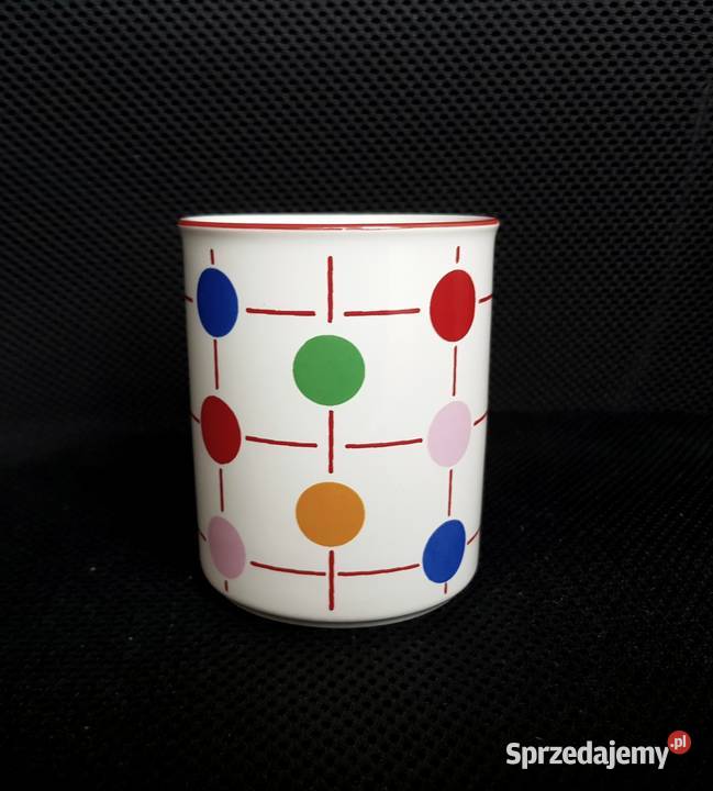 Porcelit Pruszków kubek grochy kółka Warszawa