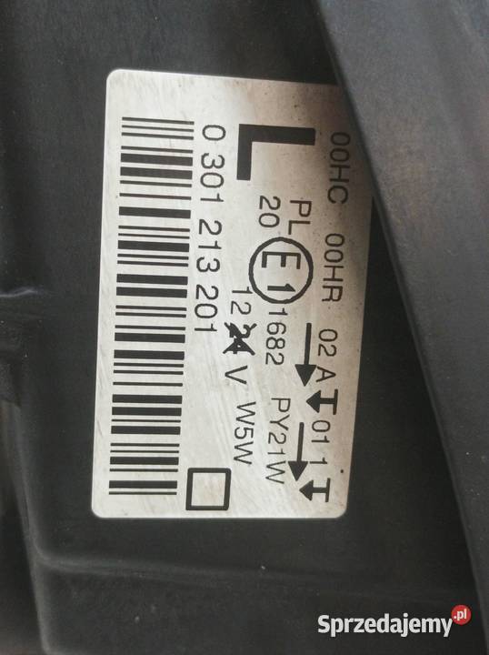 LAMPA PRZÓD 9660236180 0301213201 Peugeot 407 I