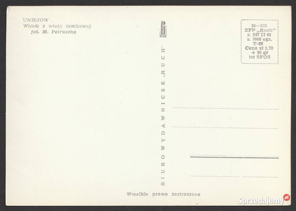 UNIEJÓW WIDOK OGÓLNY 1967 BEZ OBIEGU Kolekcje