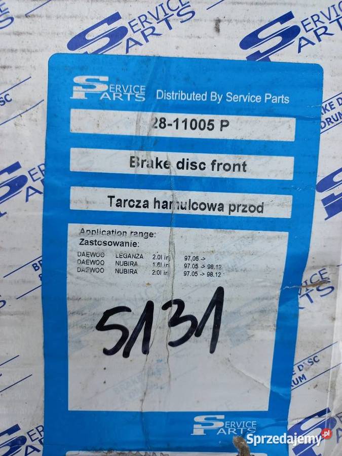 Tarcze hamulcowe Daewoo Nubira Leganza Warszawa