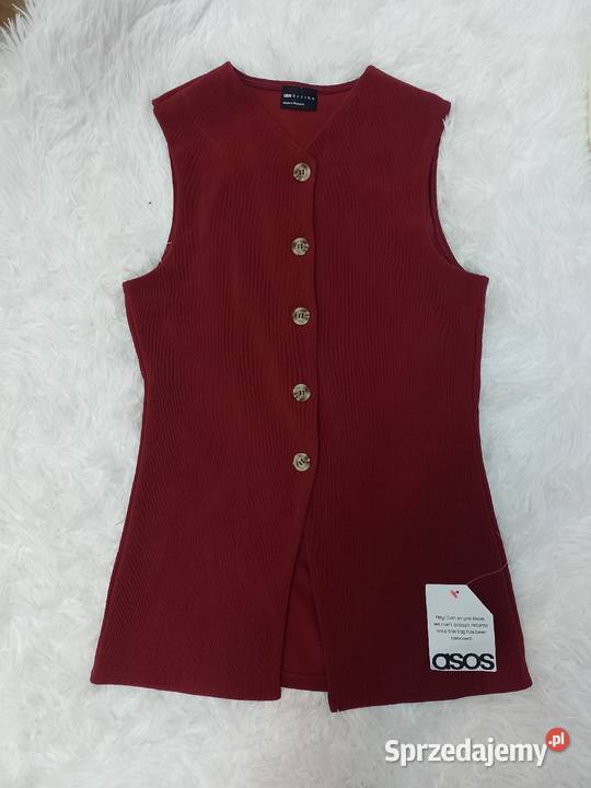 3638 ASOS Design Bordowa kamizelka ołówkowa z Kraków