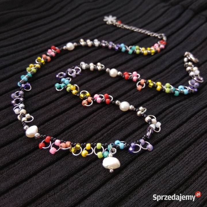 Naszyjnik handmade naszyjnik z perłami naszyjnik podkarpackie