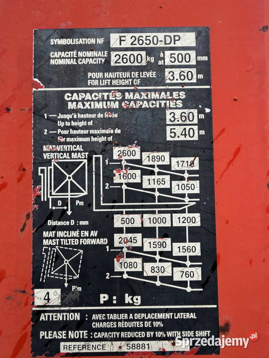 wózek widłowy terenowy MANITOU MB26NC 2600 360m łódzkie Działoszyn