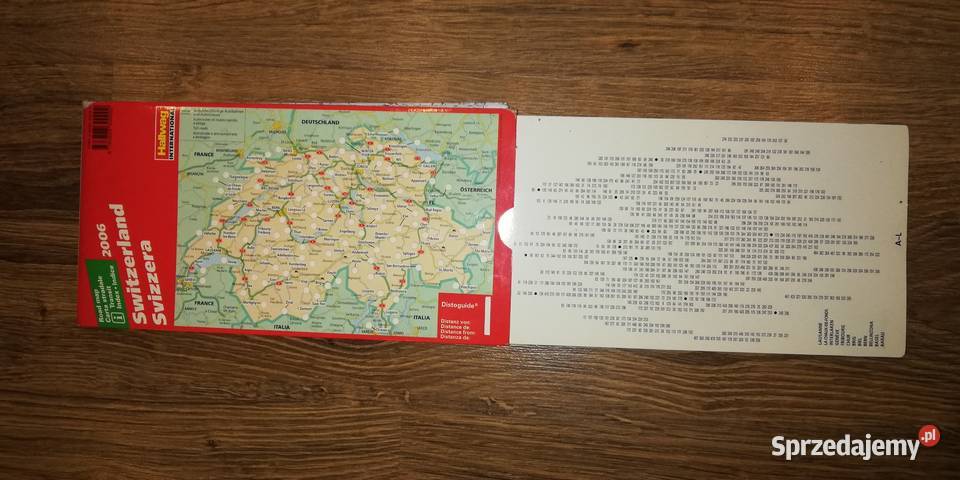 mapa samochodowa papierowa Włochy Szwajcaria Pozostałe Piotrków Trybunalski sprzedam