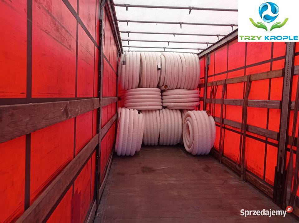 Rura drenarska fi 100 owinieta w otulinie na iły