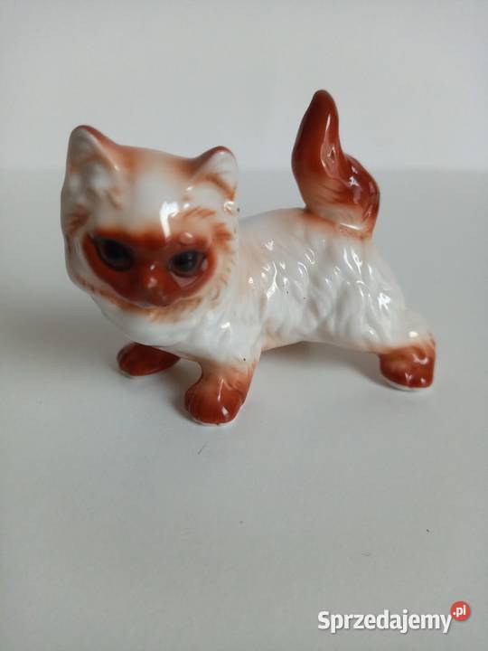 Figurka Kota Kot pierski Porcelanowy Porcelana i szkło Kraków