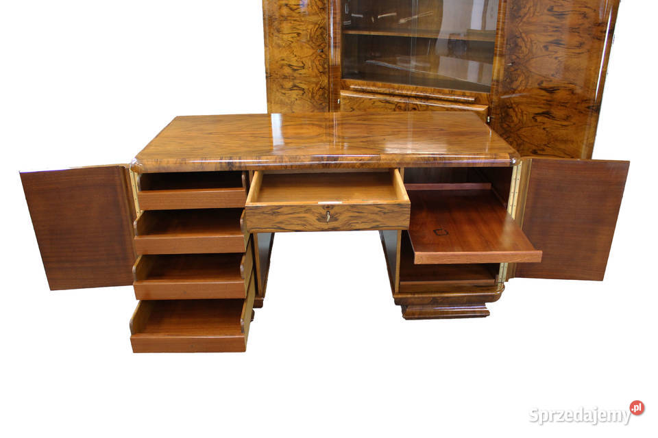 Zestaw gabinetowy art deco biurko biblioteka Zielonka sprzedam
