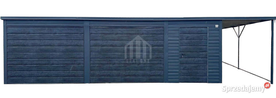 Garaż blaszany 8x5m wiata 2m 2x brama uchylna Sprzedaż sprzedam