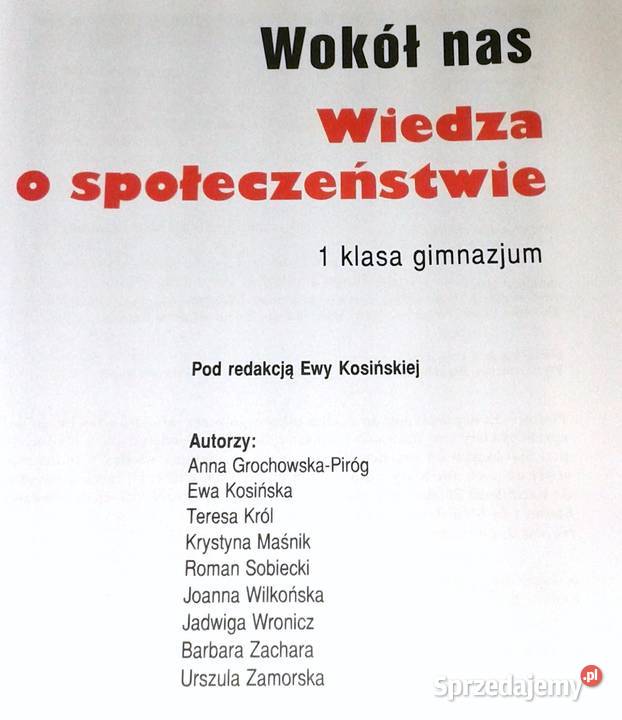 Wiedza o społeczeństwie Wokół nas 1 Anna Rok wydania 2001 Chełm
