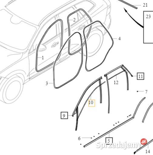 VOLVO XC60 II gorna listwa ozdobna drzwi lewy Akcesoria samochodowe Bielany Wrocławskie