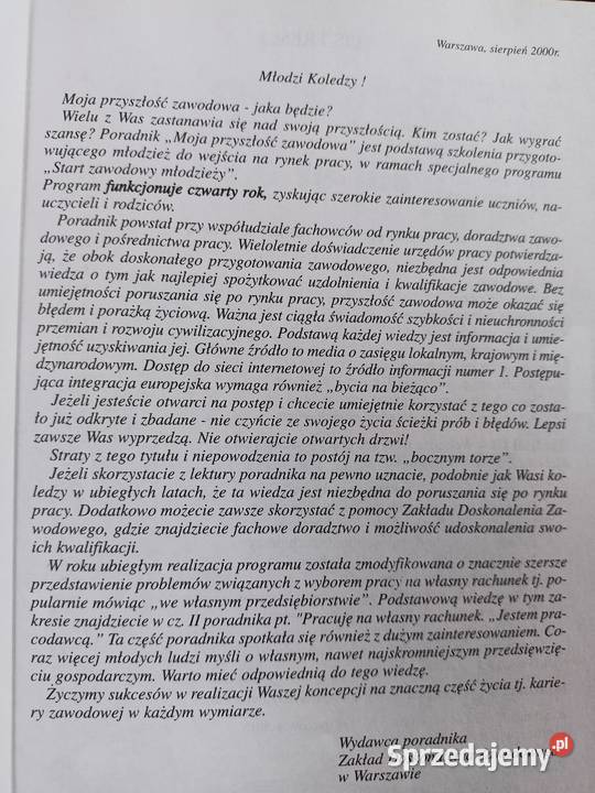 Moja przyszłość zawodowa baza adresów szkół Warszawa