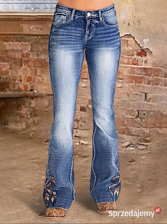 spodnie damskie z elastynem niebieski Bydgoszcz