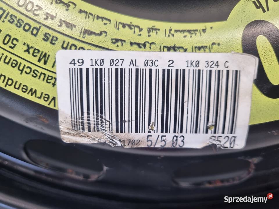 KOŁO DOJAZDOWE Audi Seat Vw Golf VI 12570 R16 Chełm