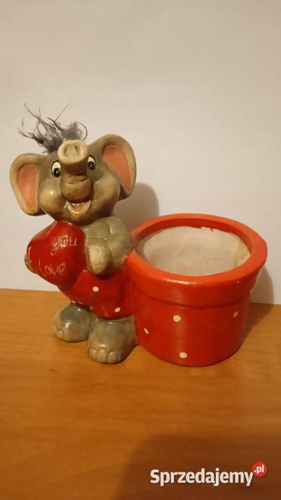 Słonik z napisem I love you doniczką na wielkopolskie Poznań