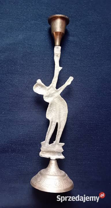 Mosieżny świecznik Indie lata 80e XX w Koźminek