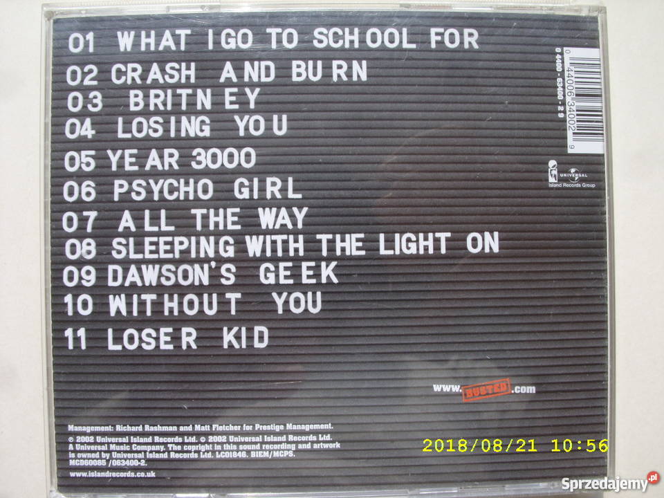 CD pop BUSTEDWHAT I GOTO Wołów