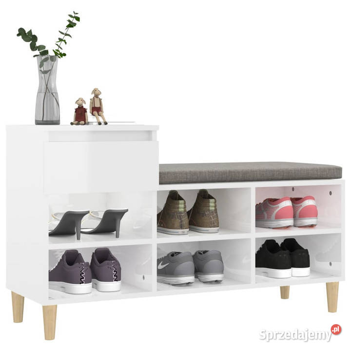 Szafka na buty wysoki połysk biała 102x36x60 Szafki mazowieckie