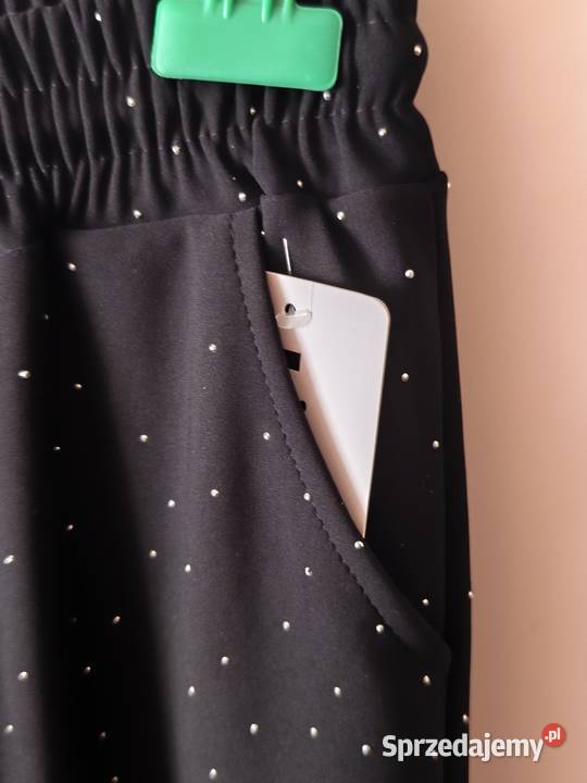 Eleganckie spodnie cyrkonie XXL Plus size