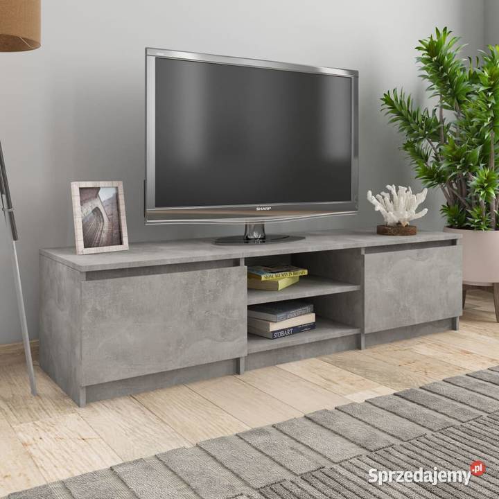 vidaXL Szafka pod TV betonowy szary 140x40x355