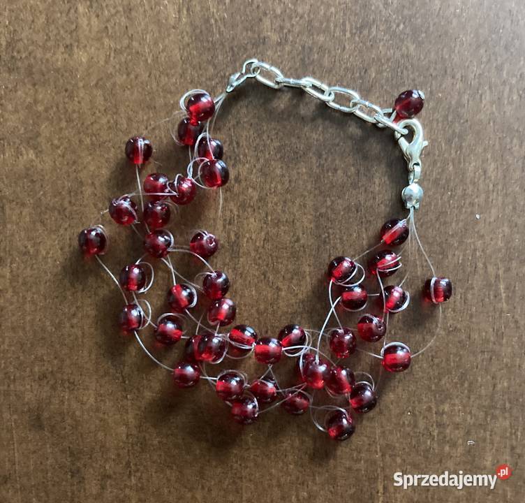 naszyjnik czerwony bransoletka podkarpackie Rzeszów sprzedam